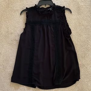 Black ruffle neck cami